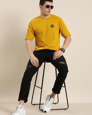 Shop Men's Yellow They Win Graphic Printed Oversized T-shirt-Front