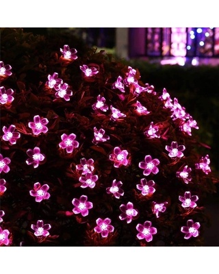 Shop Meneon 36 LED 8 Meter Blossom Flower Fairy String Lights for Diwali (Pink)-Front