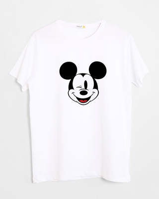 Shop Mickey Wink Half Sleeve T-Shirt-Front