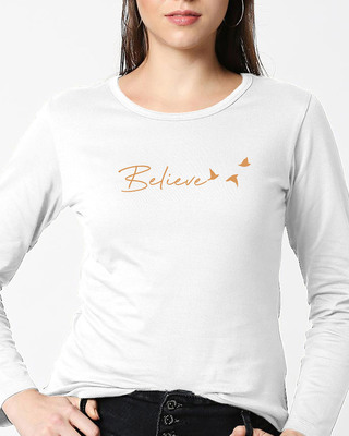 Shop Minimal believe Full Sleeve T-Shirt-Front
