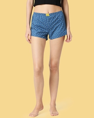 Shop Minimal Leaves All Over Printed Boxer-Front