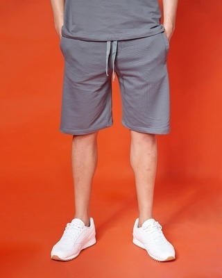 Shop Mink Grey Jogger Shorts-Front