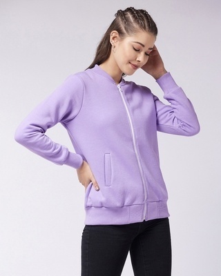 Shop Miss Chase Women's Purple  Relaxed Fit Jacket-Front