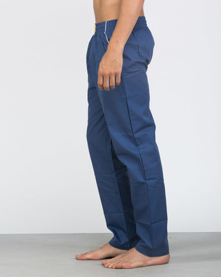 Morroco Blue Plain Pyjama Men's Plain Pyjamas Bewakoof.com