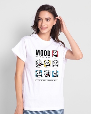 Shop Women's White MOTD Panda T-shirt-Front