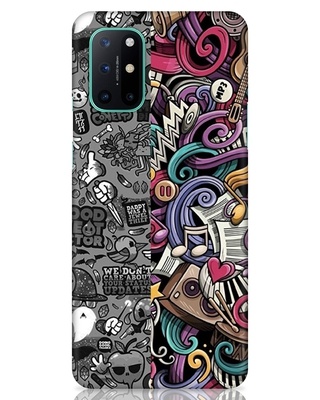 Shop Music Printed Designer Hard Cover for OnePlus 8T (Impact Resistant, Matte Finish)-Front