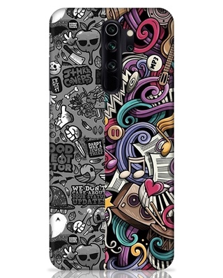 Shop Music Printed Designer Hard Cover for Xiaomi Redmi Note 8 Pro (Impact Resistant, Matte Finish)-Front