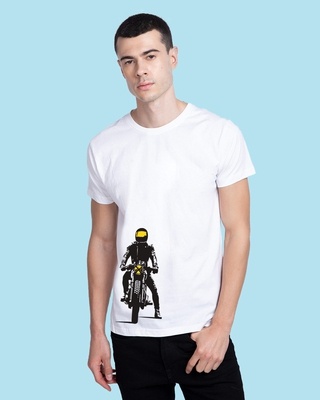 Shop My Ride Half Sleeve T-Shirt White-Front
