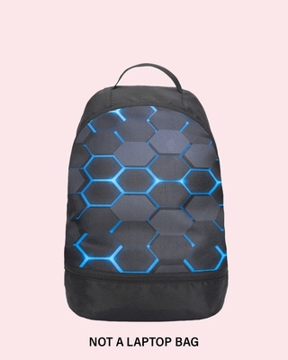 Shop Neon 3D Six-Sided Polygon Small Backpack-Front
