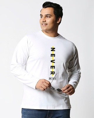Shop Never Mind Stripe Men's Full Sleeves T-shirt Plus Size-Front