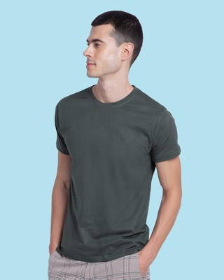Shop Nimbus Grey Half Sleeve T-Shirt-Front