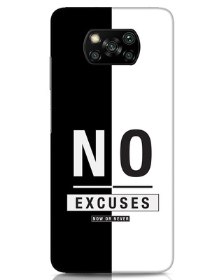 Shop No Excuses Stripe Xiaomi Poco x3 Mobile Covers-Front