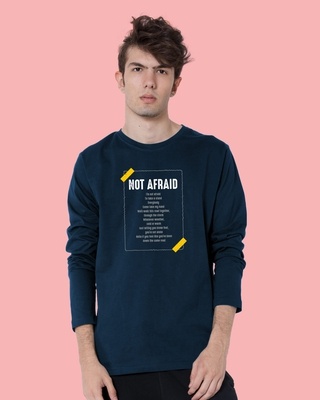 Shop Not Afraid  Full Sleeve T-Shirt Navy Blue-Front