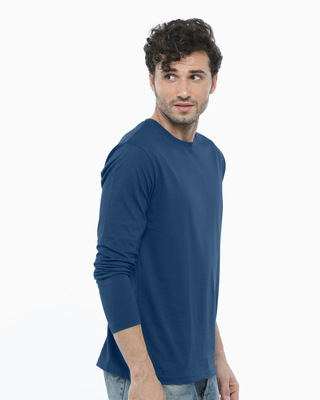 Ocean Blue Full Sleeve T-Shirt Men's Plain Full Sleeve T-Shirts Bewakoof.com
