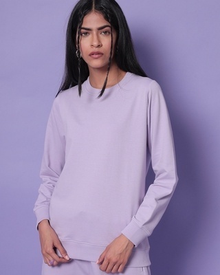 Shop Feel Good Lilac Fleece Sweatshirt-Front