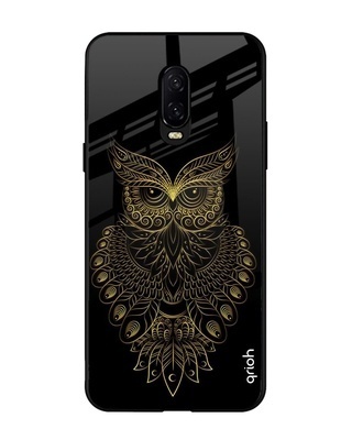 Shop Owl Printed Premium Glass Cover for OnePlus 6T (Shock Proof, Lightweight)-Front