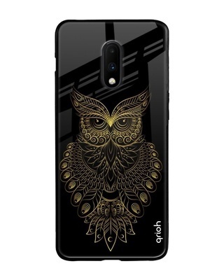 Shop Owl Printed Premium Glass Cover for OnePlus 7 (Shock Proof, Lightweight)-Front