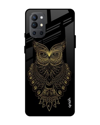 Shop Owl Printed Premium Glass Cover for OnePlus 9R (Shock Proof, Lightweight)-Front