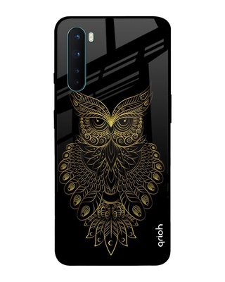 Shop Owl Printed Premium Glass Cover for OnePlus Nord (Shock Proof, Lightweight)-Front