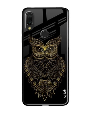 Shop Owl Printed Premium Glass Cover for Xiaomi Redmi Note 7 Pro (Shock Proof, Lightweight)-Front