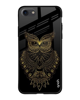Shop Owl Printed Silicon Glass Cover For iPhone 7 (Light Weight, Impact Resistant)-Front