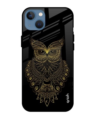 Shop Owl Printed Silicon Glass Cover For iPhone mini 13 (Light Weight, Impact Resistant)-Front