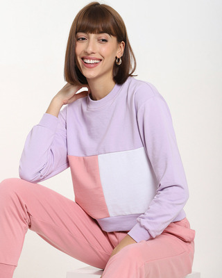 Shop Women's Color Block Short Sweatshirt-Front