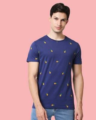 Shop Pineapple AOP Half Sleeve T-Shirt-Front