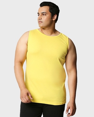 Shop Pineapple Yellow Plus Size Vest-Front