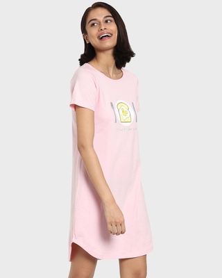 Shop Women's Round Neck Lounge T-shirt Dress-Front
