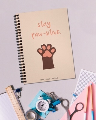 Shop Pink Stay Pawsitive Notepad-Front