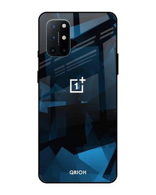 Shop Polygonal Box Printed Premium Glass Cover for OnePlus 8T (Shock Proof, Lightweight)-Front