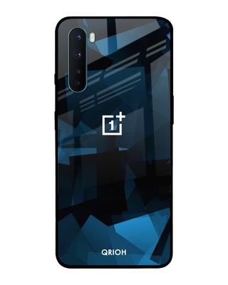 Shop Polygonal Box Printed Premium Glass Cover for OnePlus Nord (Shock Proof, Lightweight)-Front