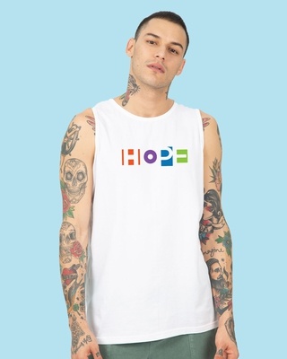 Shop Pop Hope Round Neck Vest White-Front