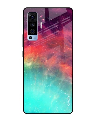 Shop Aura Printed Premium Glass Cover for Vivo X50 (Shock Proof, Lightweight)-Front