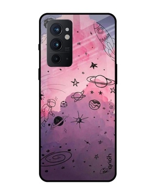Shop Space Doodles Printed Premium Glass Cover for OnePlus 9RT (Shock Proof, Lightweight)-Front