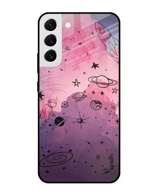 Shop Space Doodles Printed Premium Glass Cover for Samsung Galaxy S22 5G (Shock Proof, Lightweight)-Front