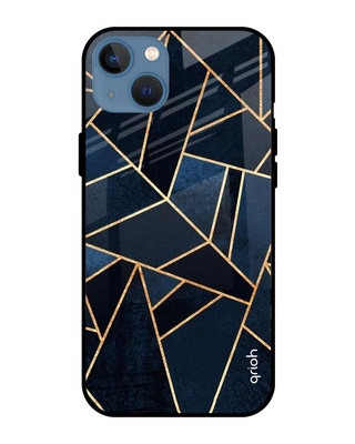 Shop Qrioh Abstract Tiles Glass case for iPhone 13-Front