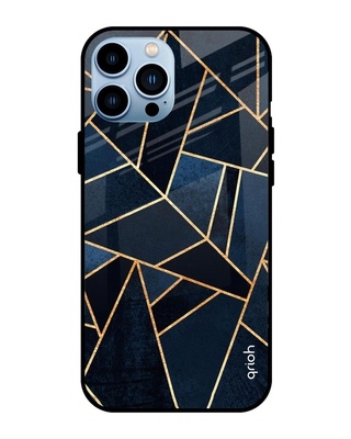 Shop Abstract Tiles Iphone 13 Pro Premium Glass Case (Gorilla Glass & Shockproof Anti-Slip Silicone)-Front
