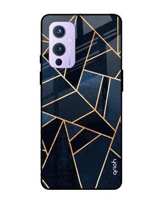 Shop Qrioh OnePlus 9 Abstract Tiles Glass Case-Front