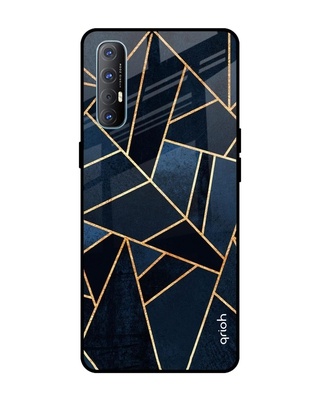 Shop Qrioh Abstract Tiles Glass case for Oppo Reno 3 Pro-Front