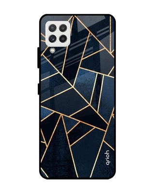 Shop Qrioh Abstract Tiles Glass case for Samsung Galaxy A22-Front