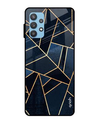 Shop Qrioh Abstract Tiles Glass case for Samsung Galaxy A32-Front