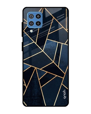 Shop Qrioh Abstract Tiles Glass case for Samsung Galaxy F22-Front