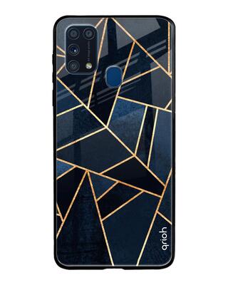 Shop Qrioh Samsung Galaxy M31 Abstract Tiles Glass Case-Front