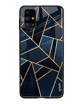 Shop Qrioh Abstract Tiles Glass case for Samsung Galaxy M31s-Front
