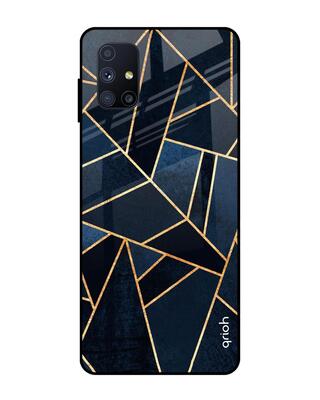 Shop Qrioh Samsung Galaxy M51 Abstract Tiles Glass Case-Front