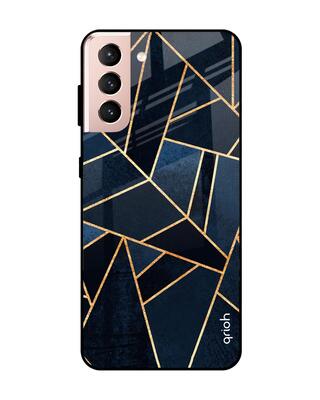 Shop Qrioh Samsung Galaxy S21 Abstract Tiles Glass Case-Front