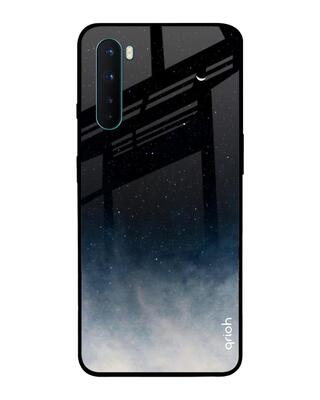 Shop Black- Blue Aura Oneplus Nord Premium Glass Case (Gorilla Glass & Shockproof Anti-Slip Silicone)-Front