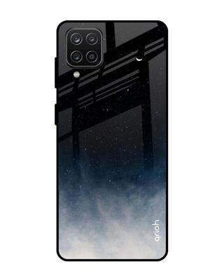 Shop Qrioh Black Aura Glass Case for Samsung Galaxy A12-Front